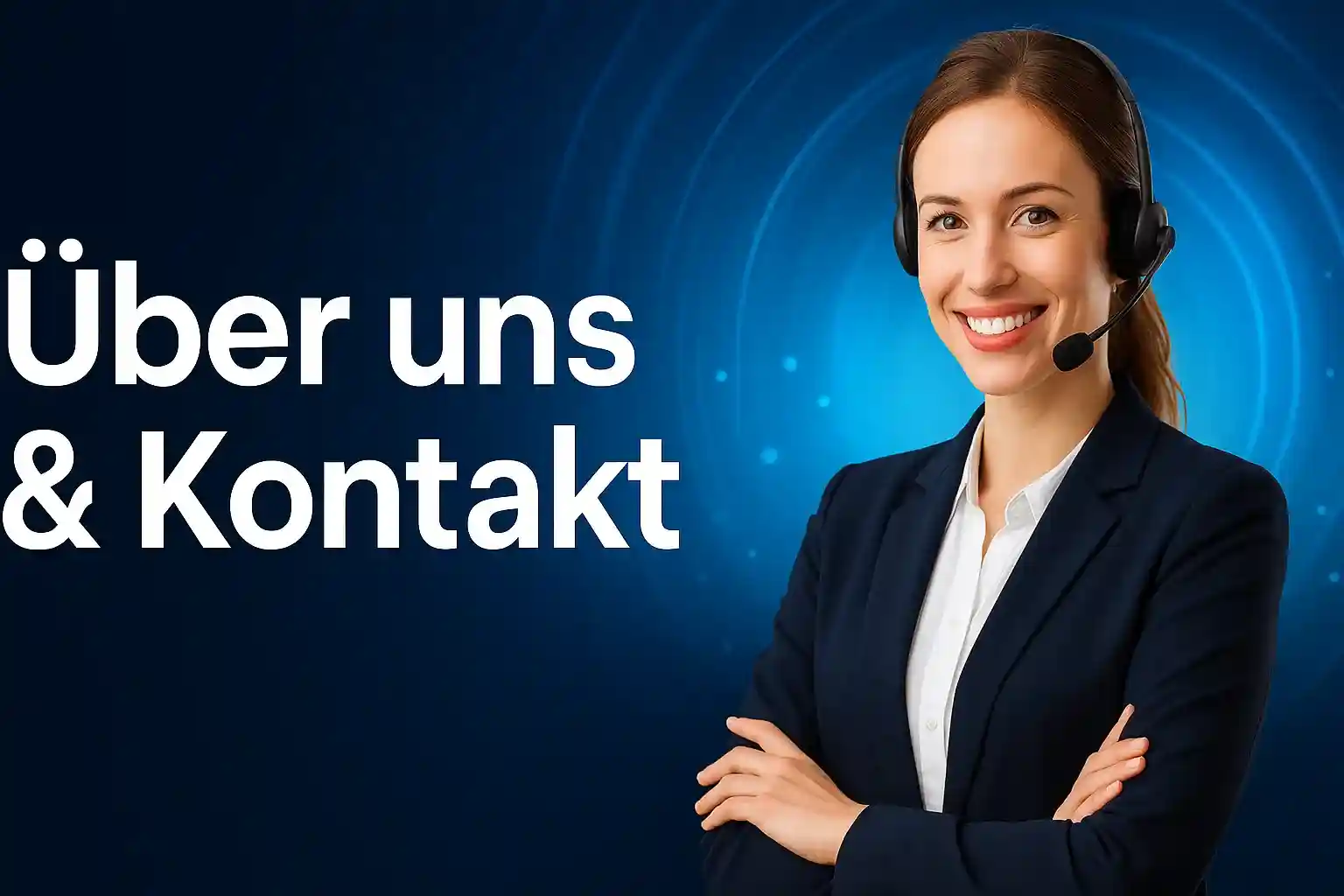 Kompetente Kundenservice-Mitarbeiterin mit Headset in geschäftlicher Kleidung repräsentiert BassBet Support