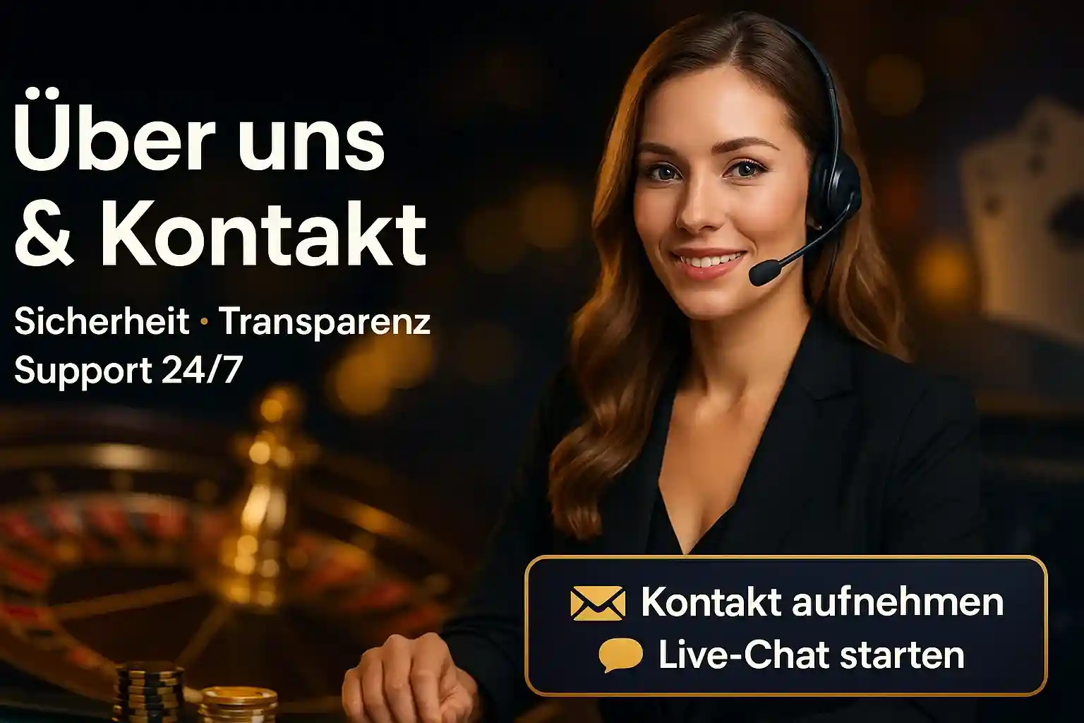 Freundliche Kundenservice-Mitarbeiterin mit Headset bietet 24/7 Support und Live-Chat bei BassBet